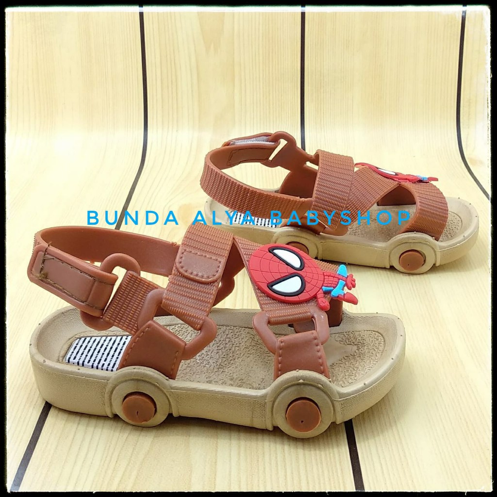 Sendal Anak Laki IMPORT Usia 1 2 3 Tahun Karet AntiSlip - Sepatu Sandal Anak Cowok Lentur COKLAT Kartun Alas Karet Anti Licin