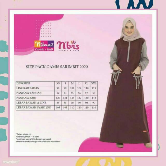 GAMIS NIBRAS  NB B06 BROWN - LAVENDER &amp; FUCHSIA