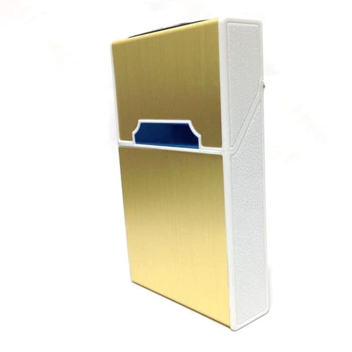 KOTAK ROKOK PLUS KOREK USB TR 9433 GOLD KECIL MANCIS TEMPAT ROKOK