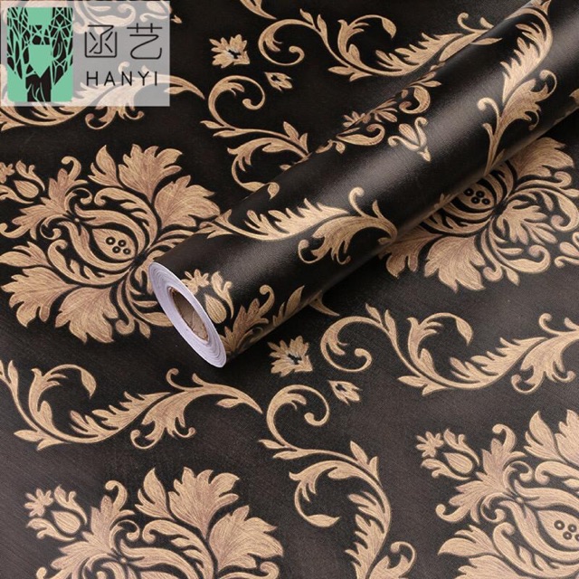 Wallpaper Dinding / Wallpaper Sticker BATIK GOLD HITAM