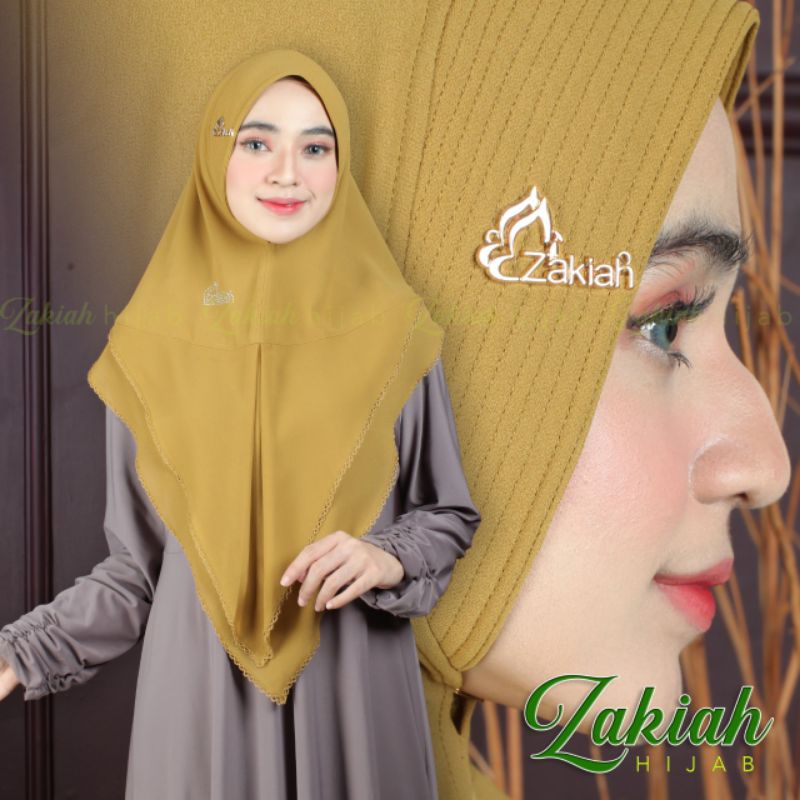 Khimar lipit runcing picot ori zakiah hijab khimar zakiah