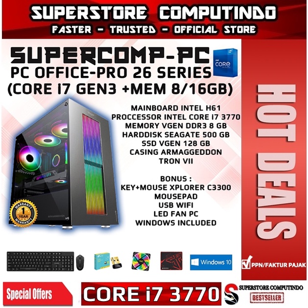 PC Rakitan Office Core i7-RAM 8/16GB-PRO 26 Series-Siap Pakai