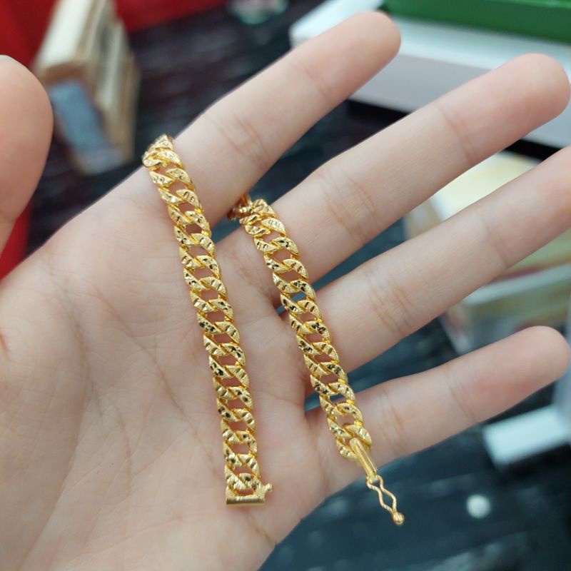 Gelang rantai sisik naga 375 emas asli cantik manis awet