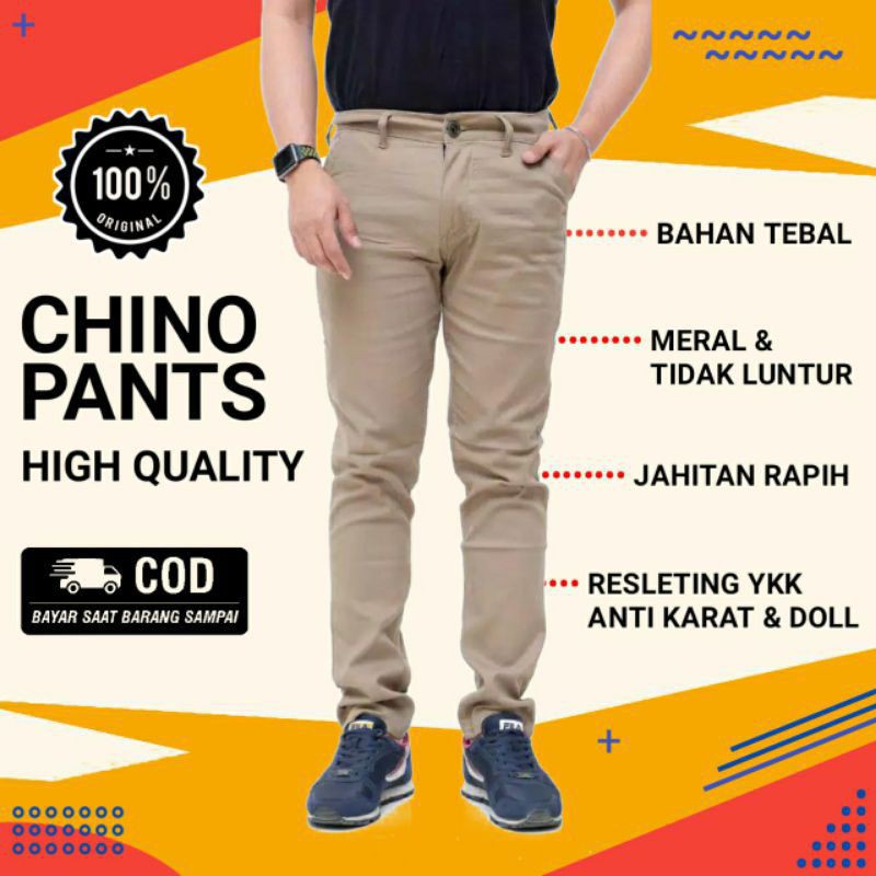 Celana panjang chino/cinos pria slimfit premium/cino panjang pria