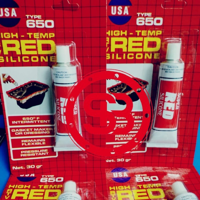 

LEM HIGH TEMP SILICONE USA 650 30gr SEALANT Gasket MERAH