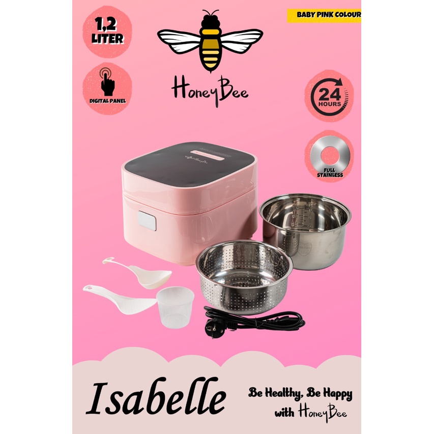 RICE COOKER LOW CARBO HONEYBEE 1,2LT ISABELLE PINK