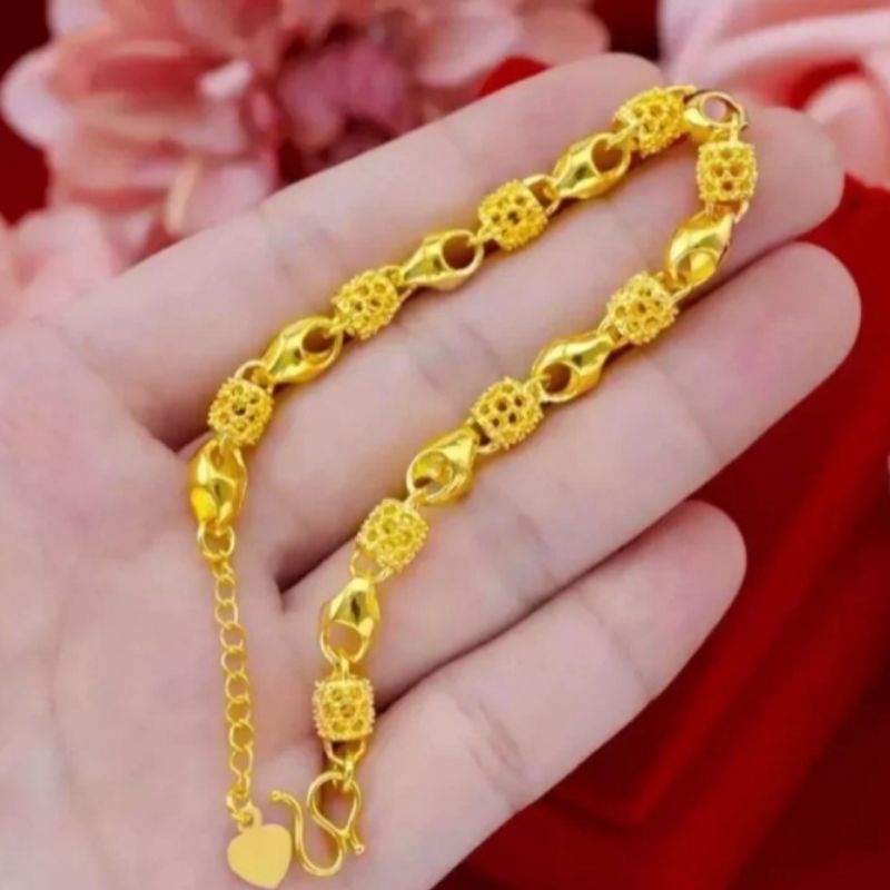 Gelang Hongkong Lapis Emas 24k Asli Tidak Luntur