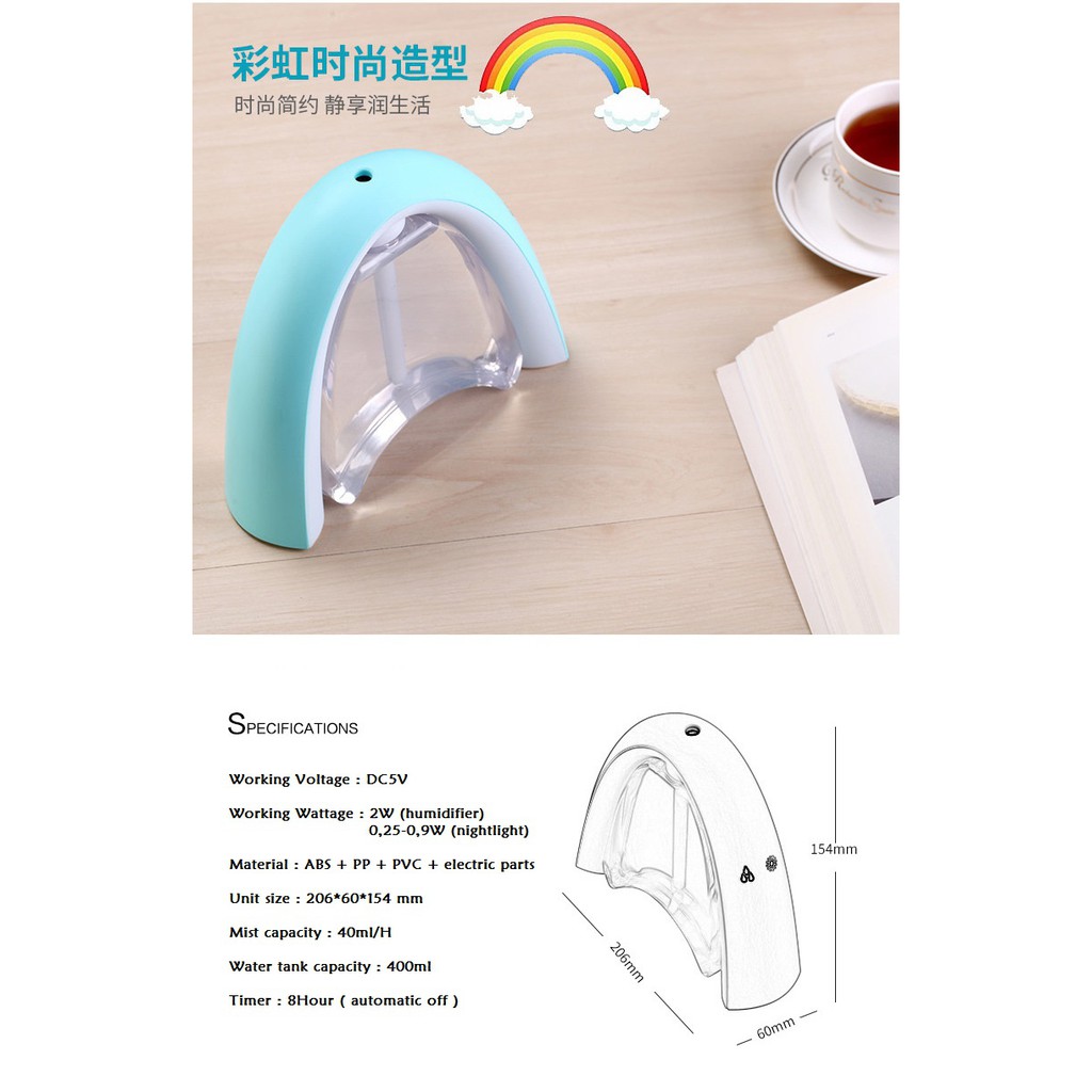 Humidifier Message Board Hp013 Diffuser Air Purifier Nightlight Papan tulis memo lampu tidur