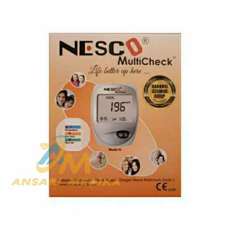 NESCO MULTICHECK ALAT GCU 3IN1 ALAT TEST GULA DARAH ASAM URAT KOLESTEROL