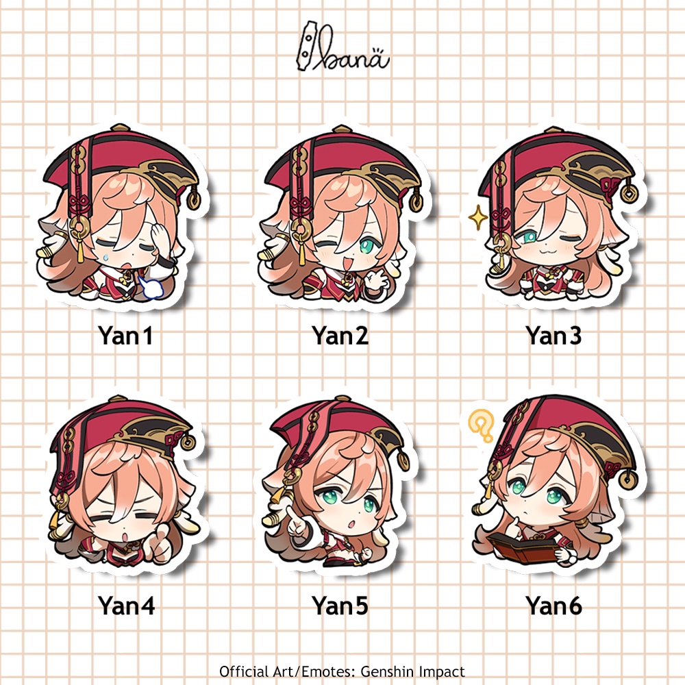 

Stiker Genshin Impact YANFEI Sticker Vinyl Waterproof Bijian | BANA