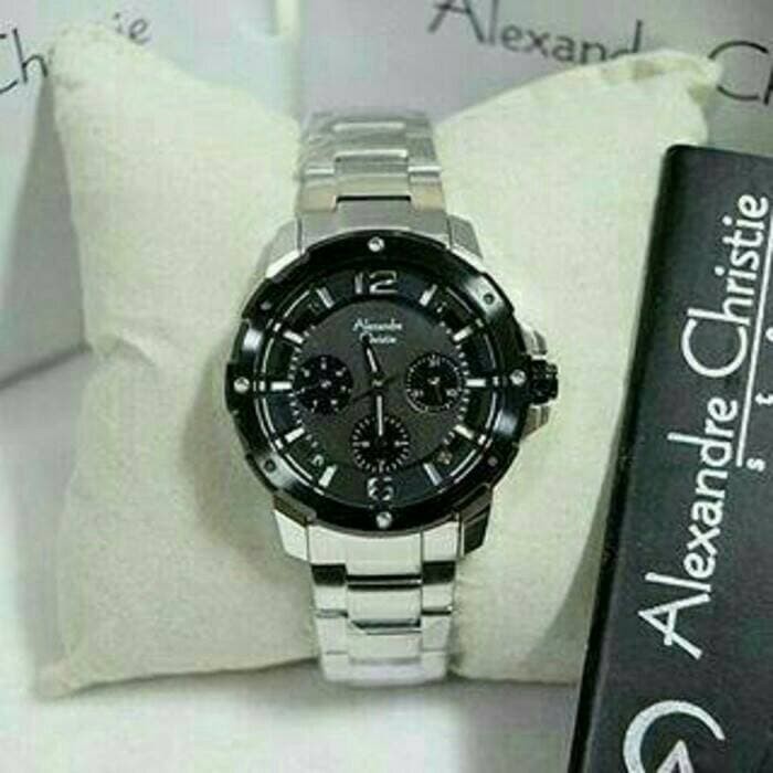 ALEXANDRE CHRISTIE AC 6410 WANITA SILVER BLACK ORIGINAL