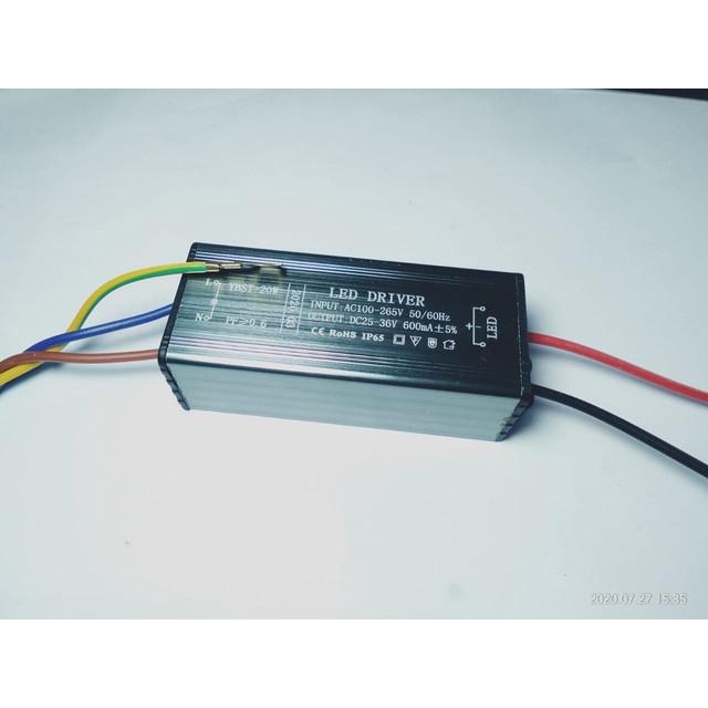 [DSP-9176] LED DRIVER AISE 20WATT 600mA CASING ALUMINIUM IP65 (REAL 20W)