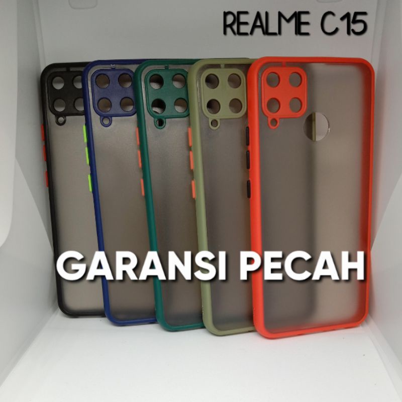 CASE DOVE REALME C15 - CASE TRANSPARAN MACARON