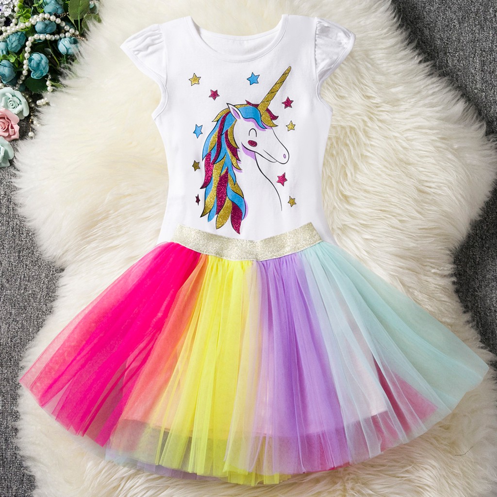 unicorn and rainbow dress