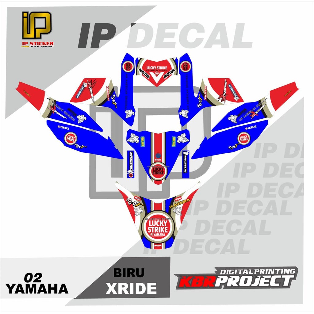 DECAL X-RIDE STICKER VARIASI MOTIF GRAFIS DECAL MOTOR YAMAHA X-RIDE 02 CUSTOM BEBAS BISA