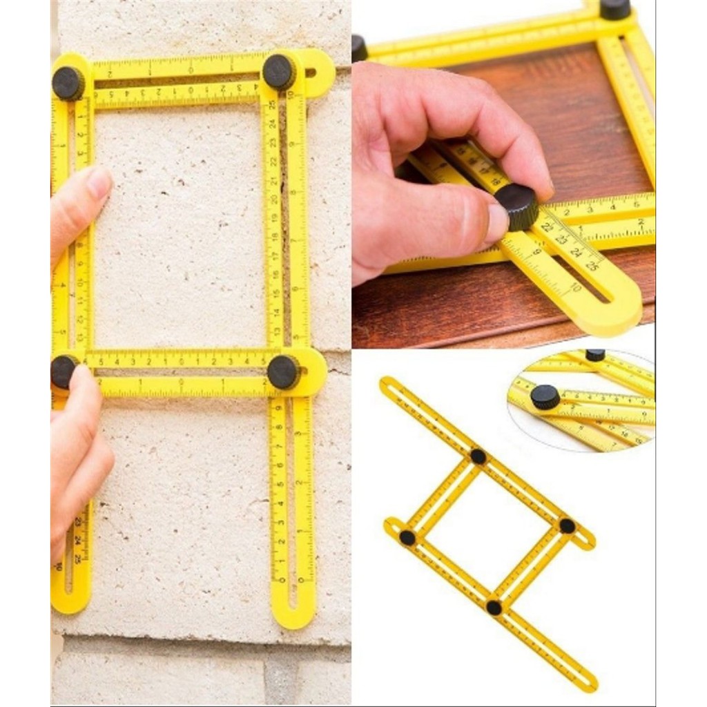 

Unik stuff Penggaris Empat 4 Sisi Four Side Ruler Multifungsi Angle Folding sudut Limited