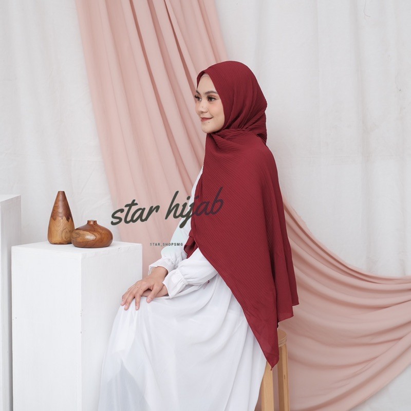 SEMI PLISKET Pashmina Plisket Diamond / Pleated Shawl