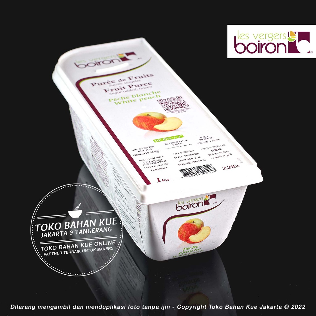 

Boiron Fruit PUREE White Peach 1kg Frozen Buah Persik Beku Import Enak