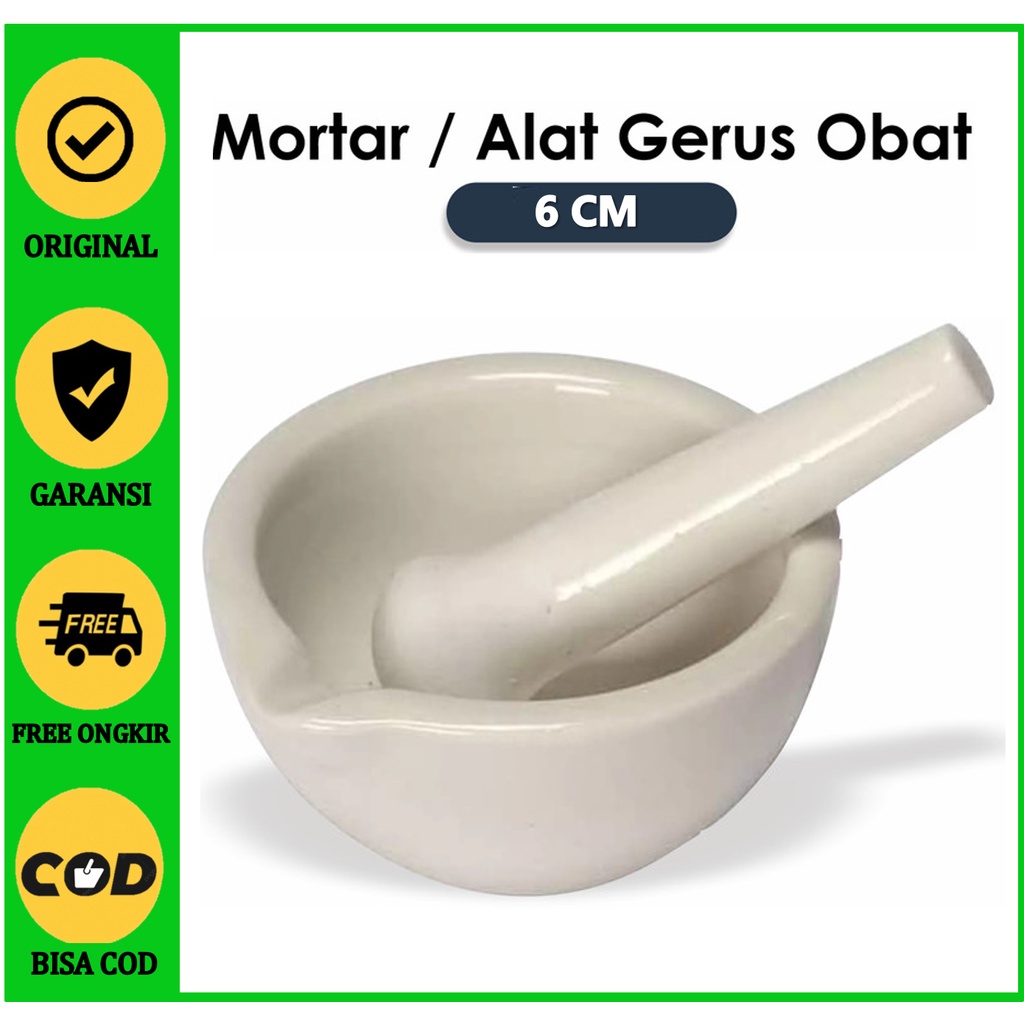 Mortar Alat Penumbuk Obat Mortir Ukuran 6 8 10 dan 13 Cm Mortir Stamper Lumpang Porselen Mortal Obat