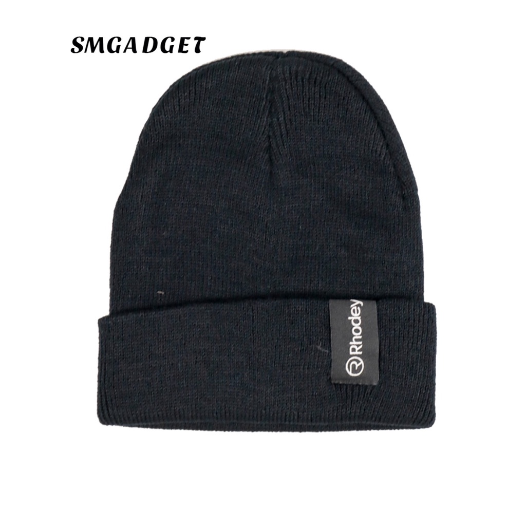 Topi Cupluk Gunung Pria Wanita Rhodey Kupluk Rajut Beanie Black