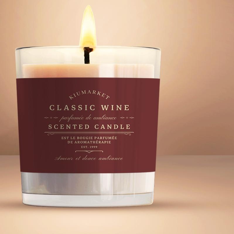 ♣ Kiumarket - Classic Wine Scented Candle Lilin Aromatheraphy ✲