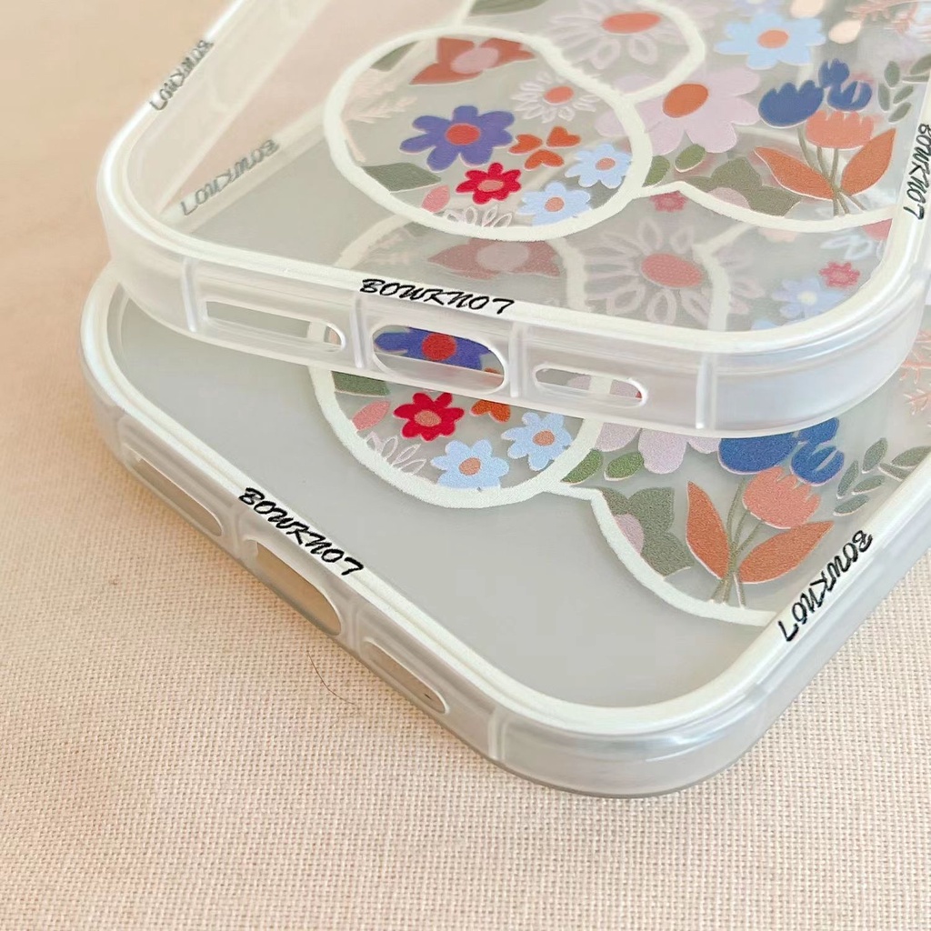 Soft Case Silikon Transparan Desain Telinga Beruang 3D Untuk iphone 14 13 Pro Max 11 Pro Max 12 XR X XS