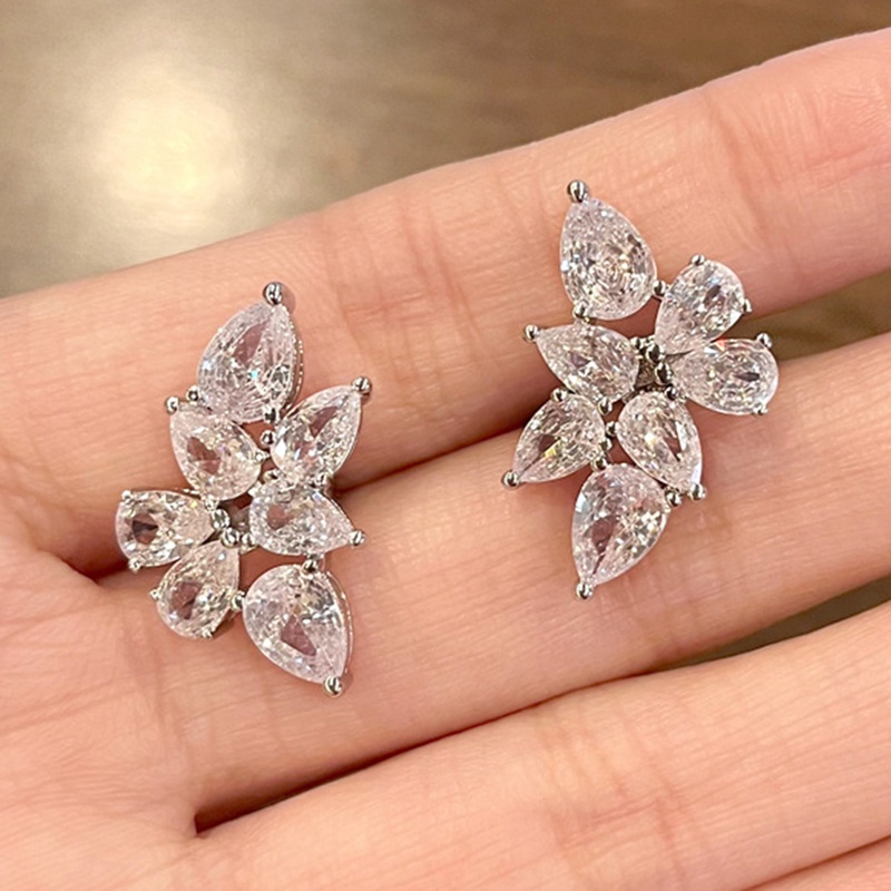 Anting Stud Cubic Zircon Untuk Aksesoris Perhiasan Wanita