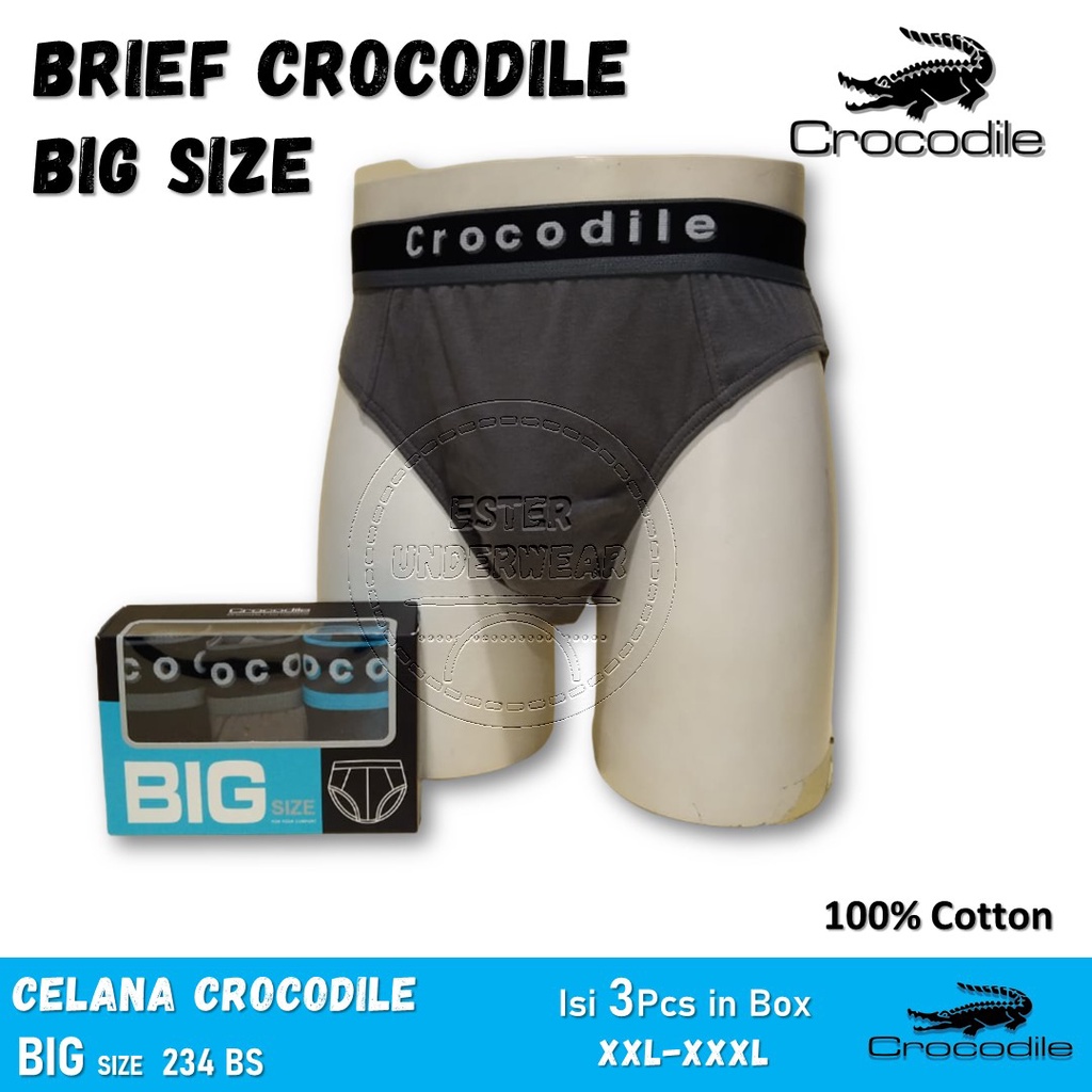 Celana Dalam Pria CROCODILE BIG SIZE CR 234BS Isi 3Pcs in Box