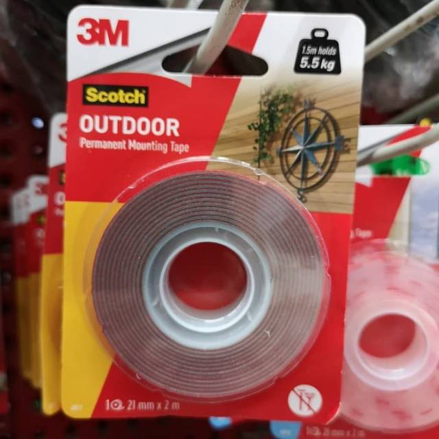 

SCOTCH OUTDOOR PERMANENT MOUNTING TAPE 3M 4011 21mm X 2 M DOUBLE TAPE
