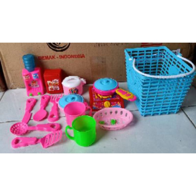 WJS 222 - Mainan Masak Masakan Keranjang Bentuk Kotak Warna Cerah WJS222