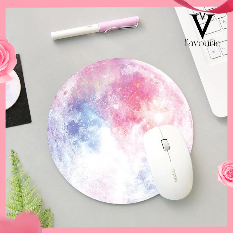 [COD]10 Gaya Desain Seni Kartun Mouse Pad Round Office Mouse Pad-FA