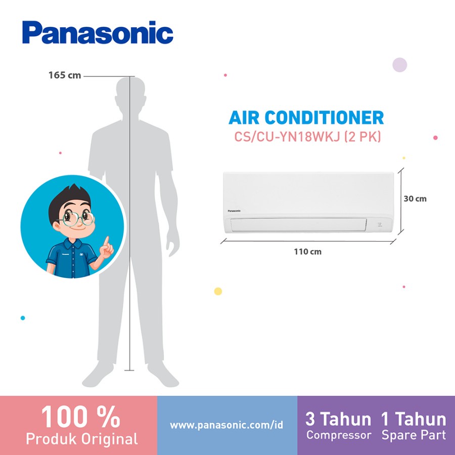 Panasonic CS-YN18WKJ AC Split 2PK Standard Putih