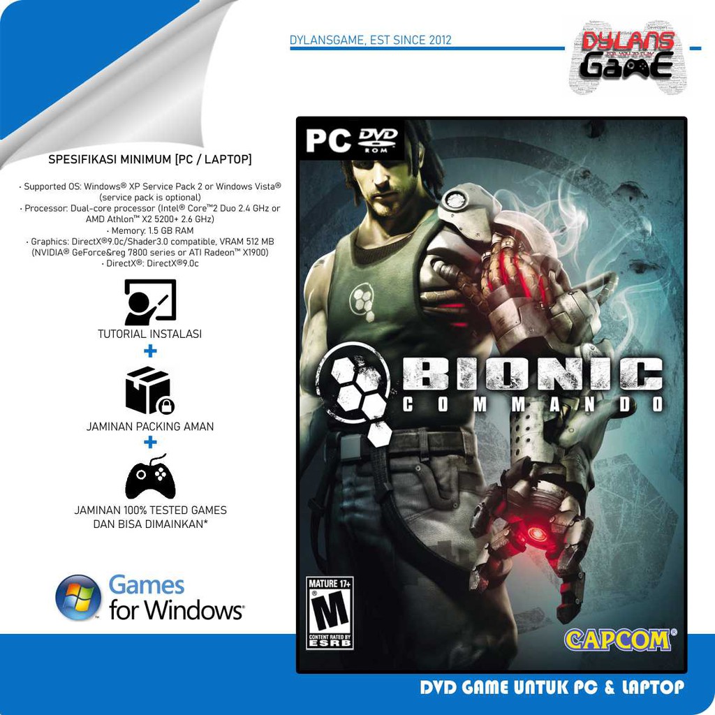 BIONIC COMANDO PC GAMES DVD GAME LAPTOP CD GAME PC