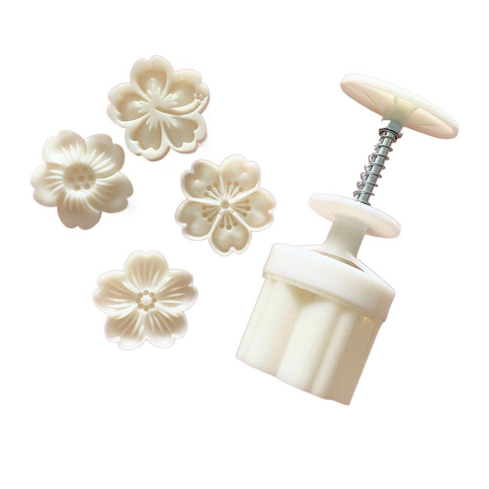 [Elegan] Es Kulit Cetakan Mooncake Bunga Sakura Kacang Hijau Kue Mid-Autumn Festival Moon Cake Cookie Mold Dapur Gadget Baking Aksesoris Tangan Ditekan Cetakan Mooncake