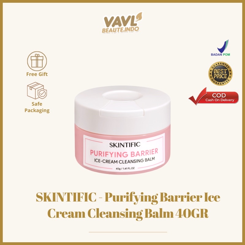 SKINTIFIC Purifying Barrier Ice Cream Cleansing Balm 40g Make Up Remover Pembersih Muka Cosmetics【bpom】