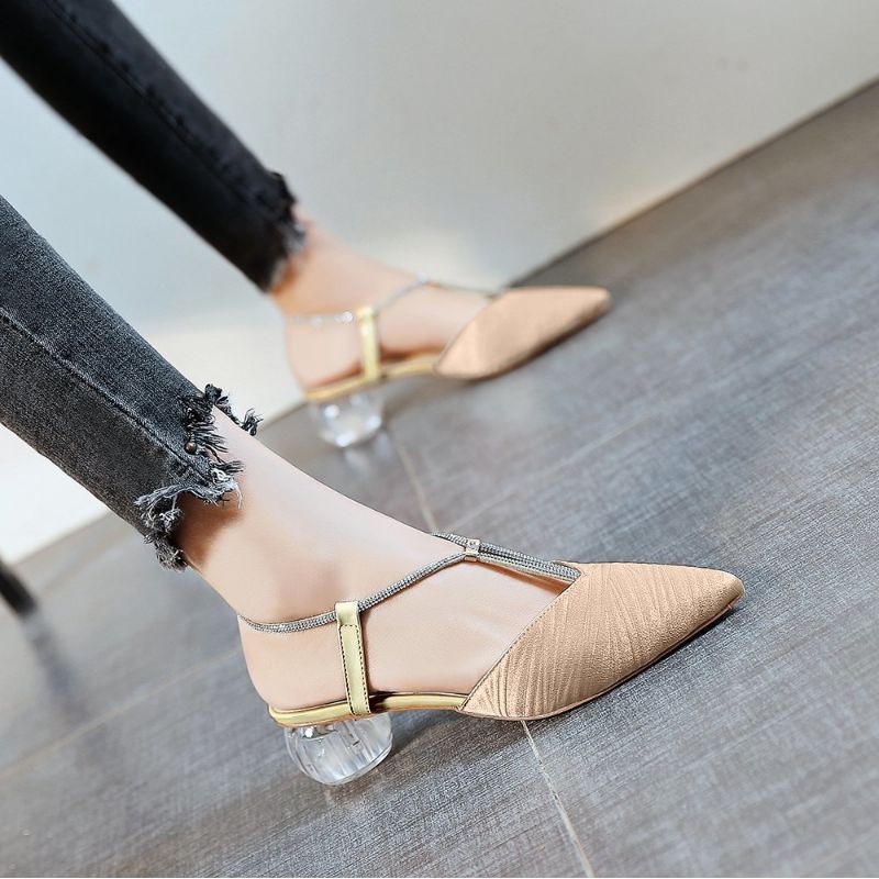 Qwertyzone Jesica Heels 5cm Satin Anti Slip || Qwertyzone Jesica Heels Wanita 5cm Gold Silver Hitam