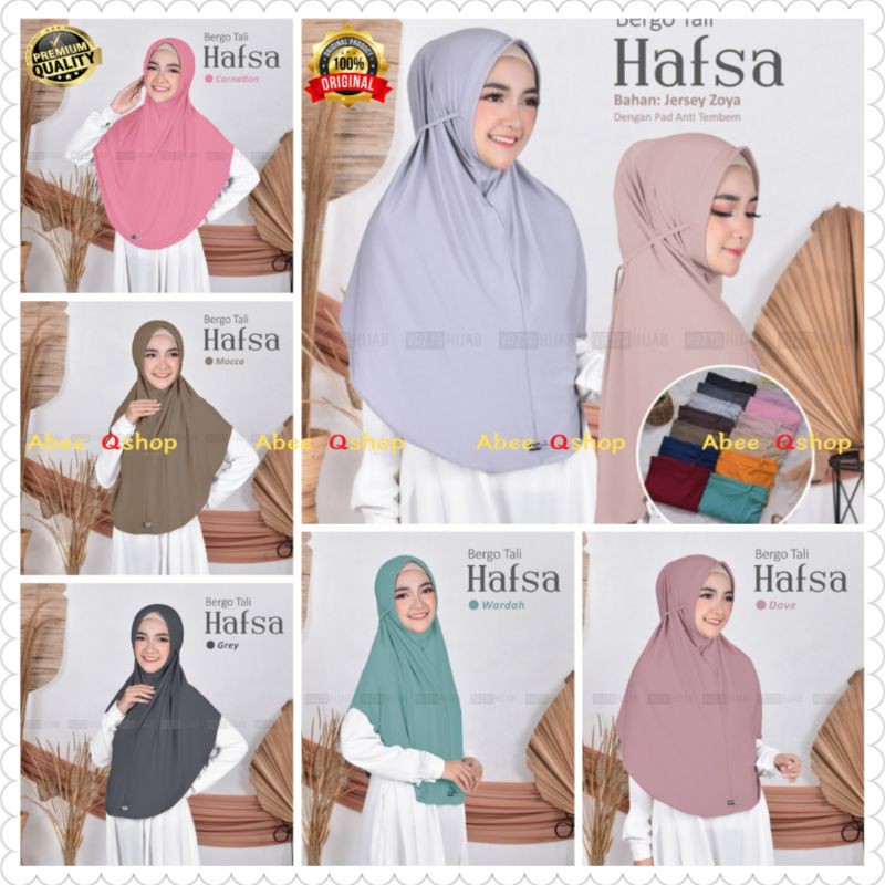 Bergo Tali Hafsa Pad Antem Bahan Jersey Zoya