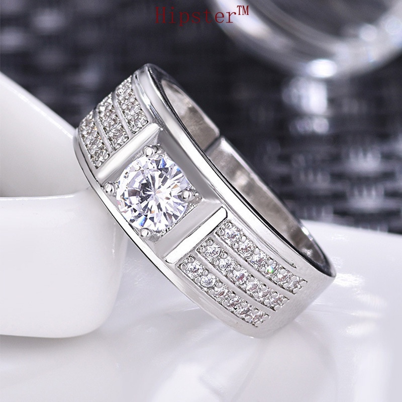 Popular Domineering Geometric Diamond Adjustable Ring