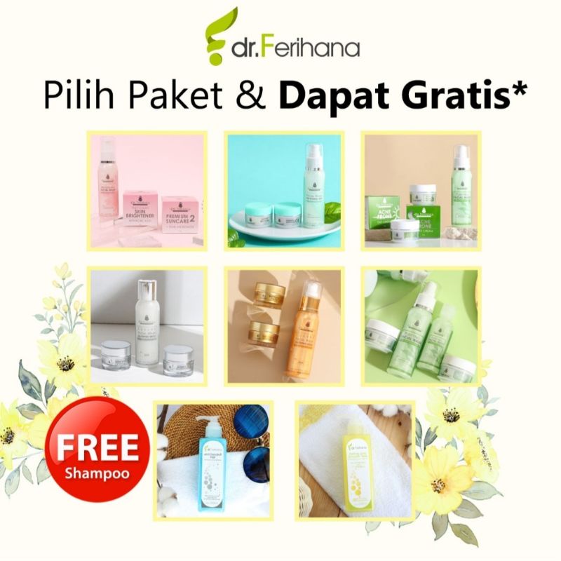 FREE SHAMPO | Paket Ekonomis Glowing dr. Ferihana Cosmetics | Sarasdrferihanacosmetics