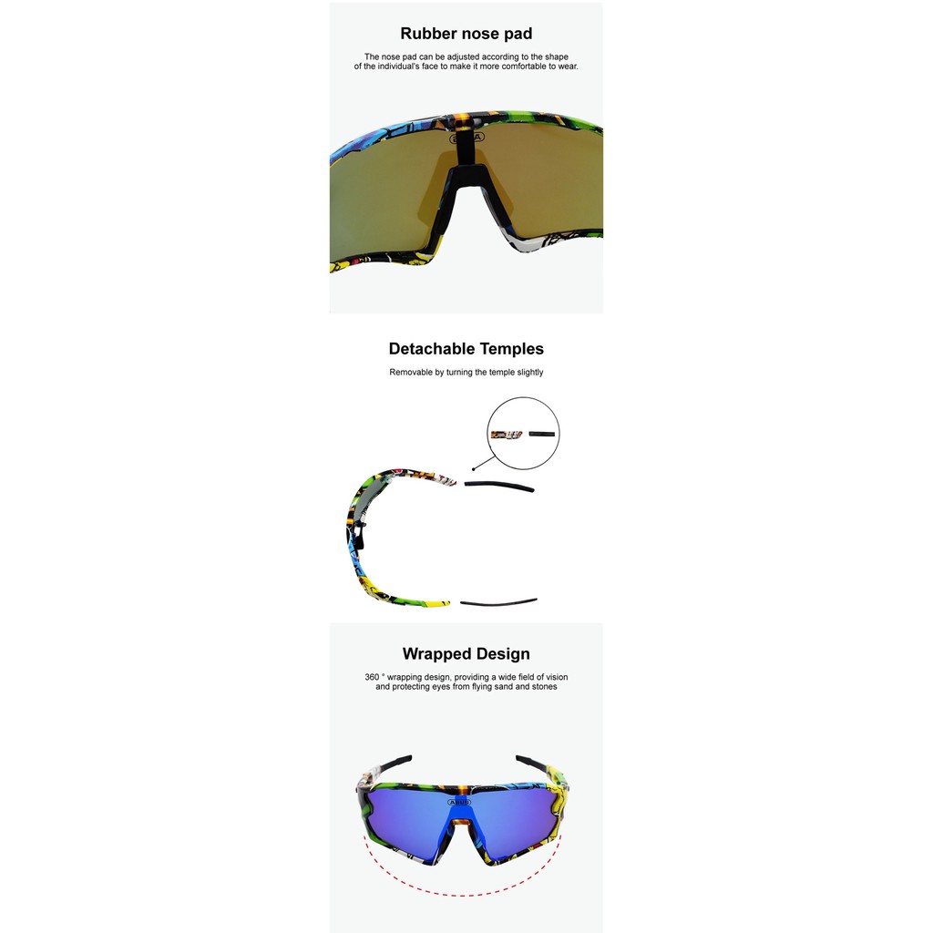 ABUS POLARIZED UV400 TR90 5 lensa KACAMATA SEPEDA LARI OLAHRAGA SPORT