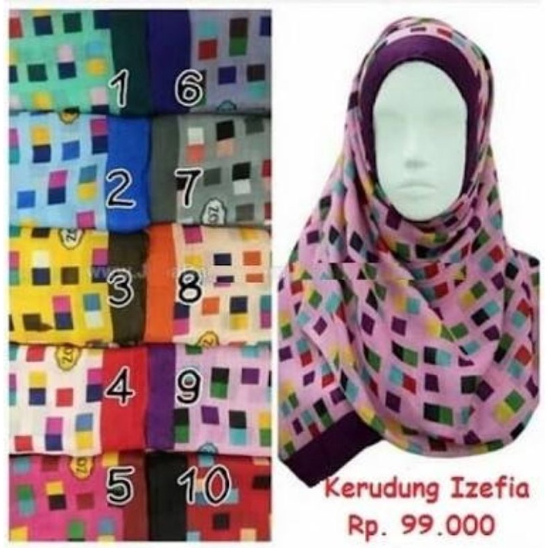 jilbab zoya segi empat jumbo