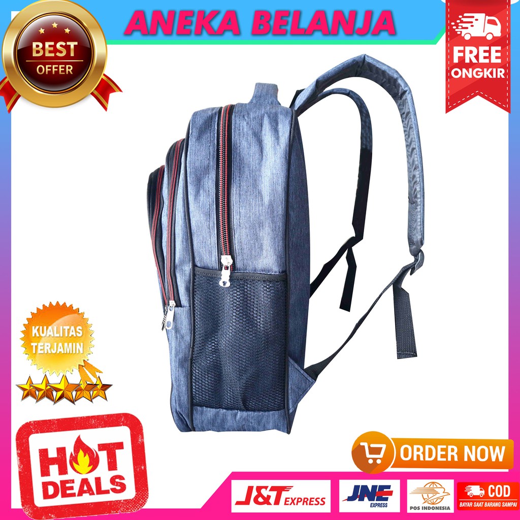 Ready Stock Tas Punggung Kece Berkualitas Model Cordura Navy Ekonomis Tas Sekolah Kuliah Kerja Keren