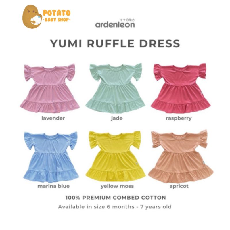 Ardenleon Girls Yumi Ruffle Dress ( 6 bulan sd 7tahun)