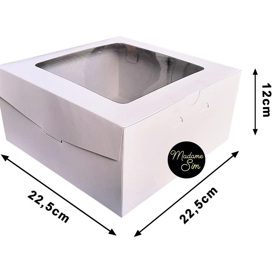 

.... ♀ KOTAK KUE - CAKE BOX 22 x 22 x 12 CM - DUPLEX PUTIH ( ISI 10 PCS ) (Terlaris)
