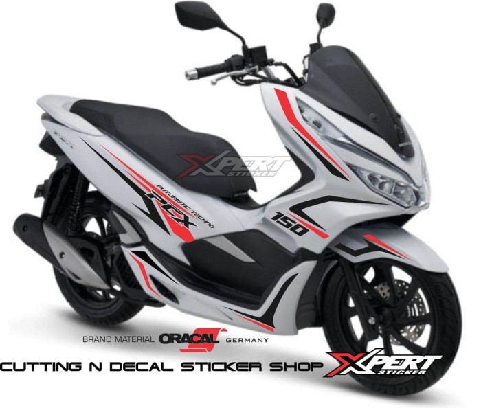 STRIPING PCX STICKER PCX HITAM MERAH HONDA PCX STIKER PCX MERAH PUTIH