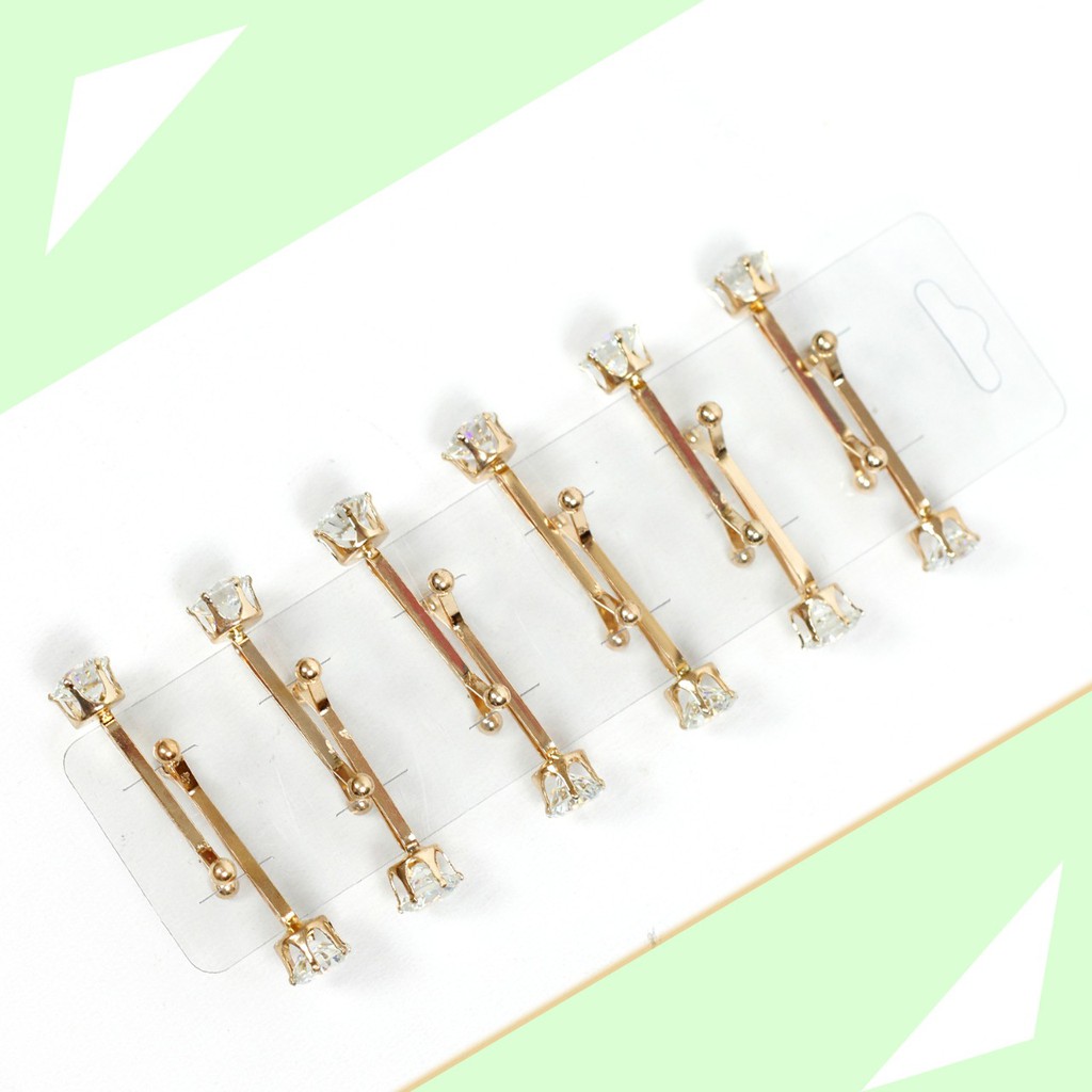 Peniti Tuspin Jilbab / Kerudung Klip Turki Permata Bulat 10mm 0A01 STRIP