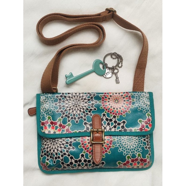 Preloved Tas Fossil Keyper Key Per Crossbody Sling Bag