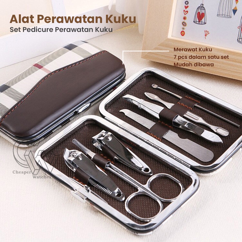 Cheaper-Mani Pedi Set 7in1 Alat Manicure Pedicure Set Gunting Kuku Set