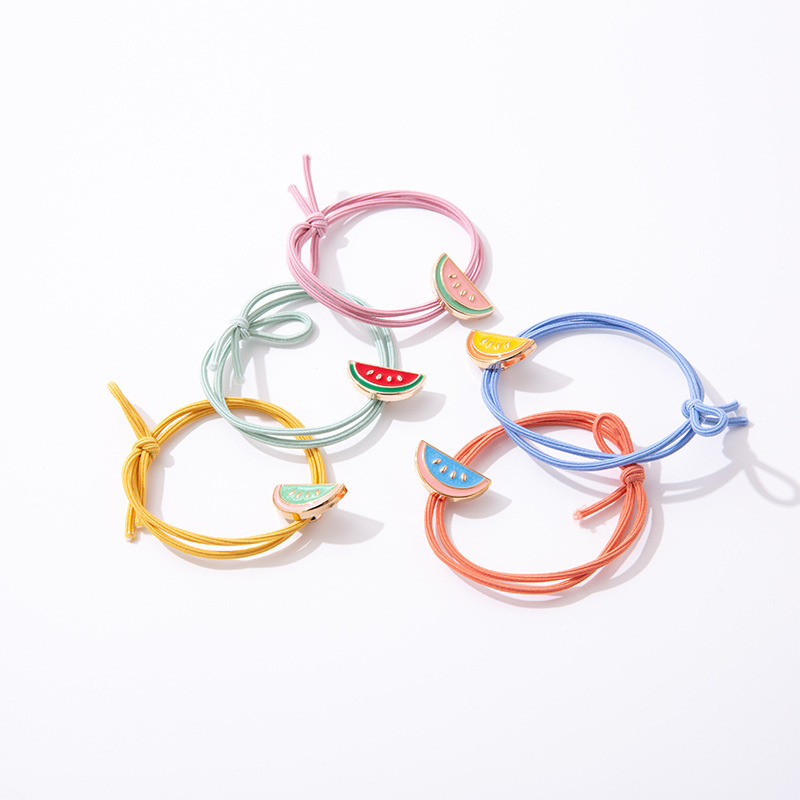 Cute Fruit Hair Tie Simple Round Bead High Elastic Rubber Band Hair Rope Hair Ring