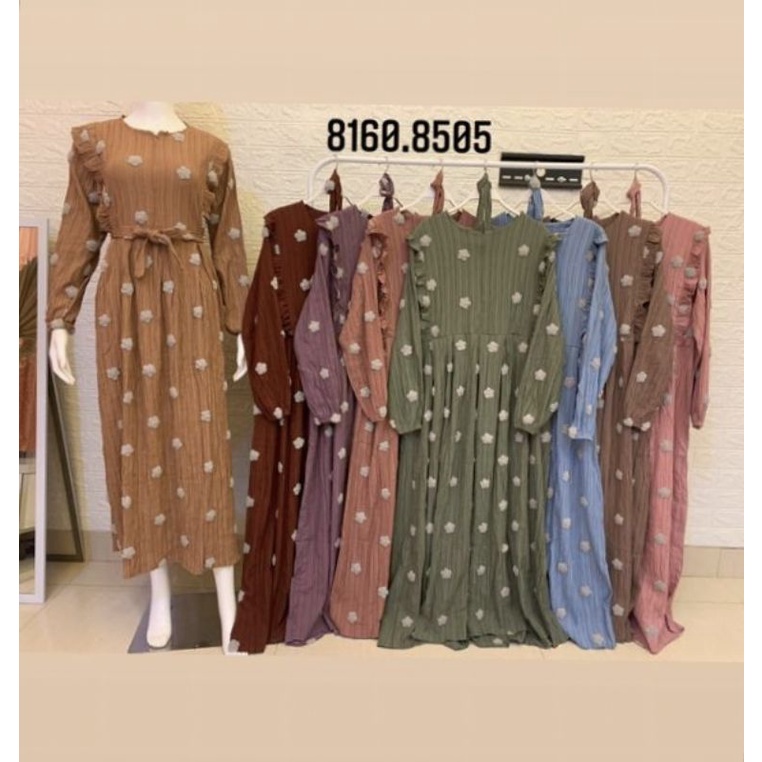 Gamis Serat Kayu Pompom Bunga by Koliva